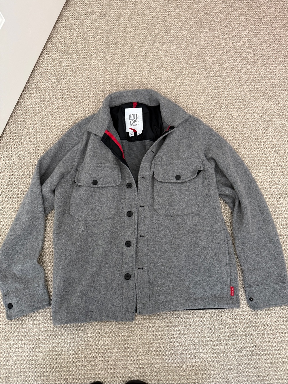 Topo Designs Mountain Shirt Jacket Men’s M Gray Flannel